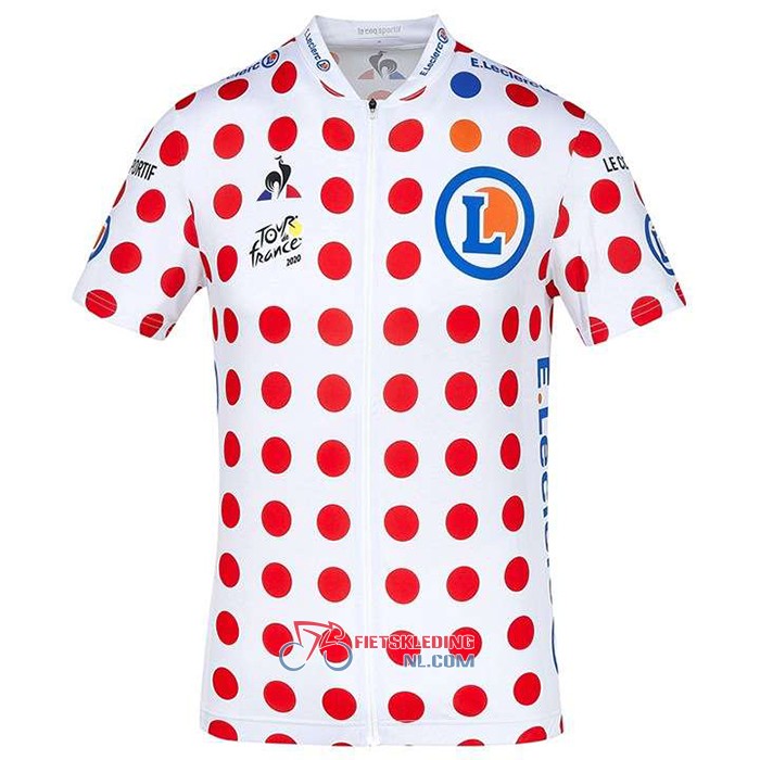 Tour de France Fietsshirt Met Korte Mouwen 2020 en Korte Koersbroek Wit Rood(2)
